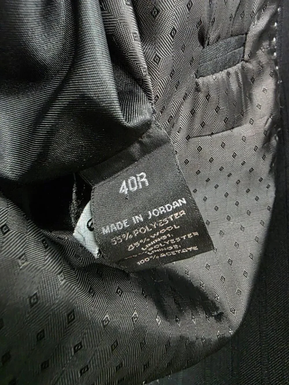 Express 40R 34x32 Black Full Suit 2-Button Stripe R706